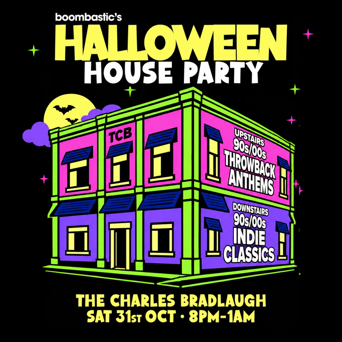 Official promotional artwork for Boombastic's Halloween House Party, Sat 31st Oct 2026